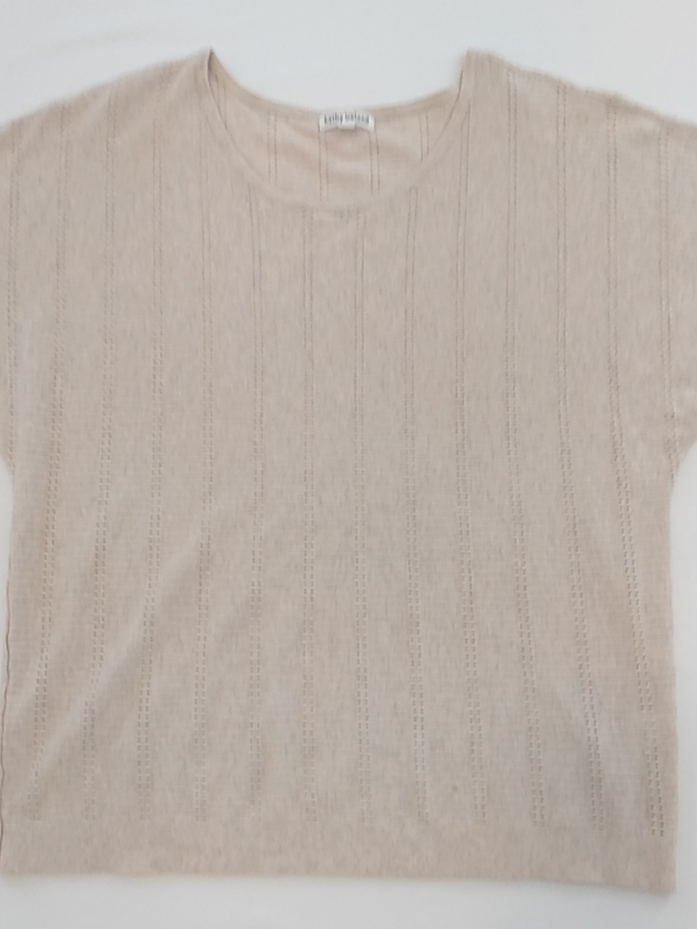 Kathy Ireland Oatmeal Knit 3/4 Sleeve Top Size XL Nautical Cottagecore Cabincore